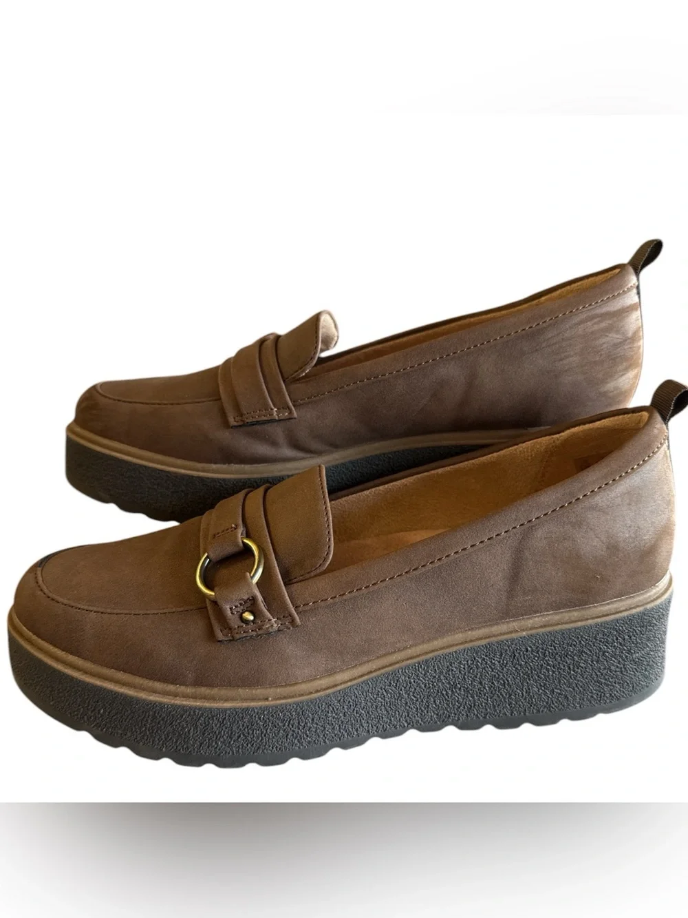 SOUL Naturalizer Joyla Brown Platform Wedge Lug Sole Loafers-Women’s Size 9.5